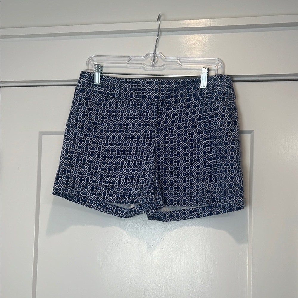 White House Black Market Navy Blue Patterned High Waist Shorts